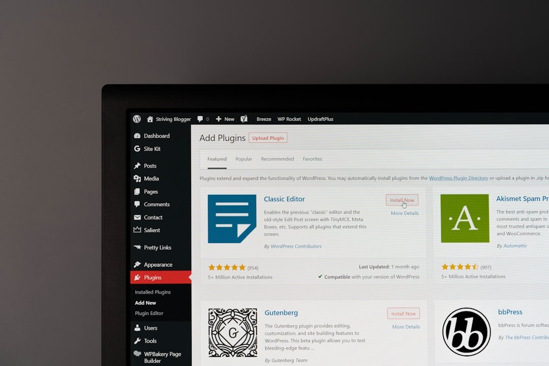 blog dashboard on screen