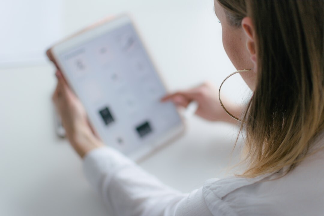 person reading on tablet