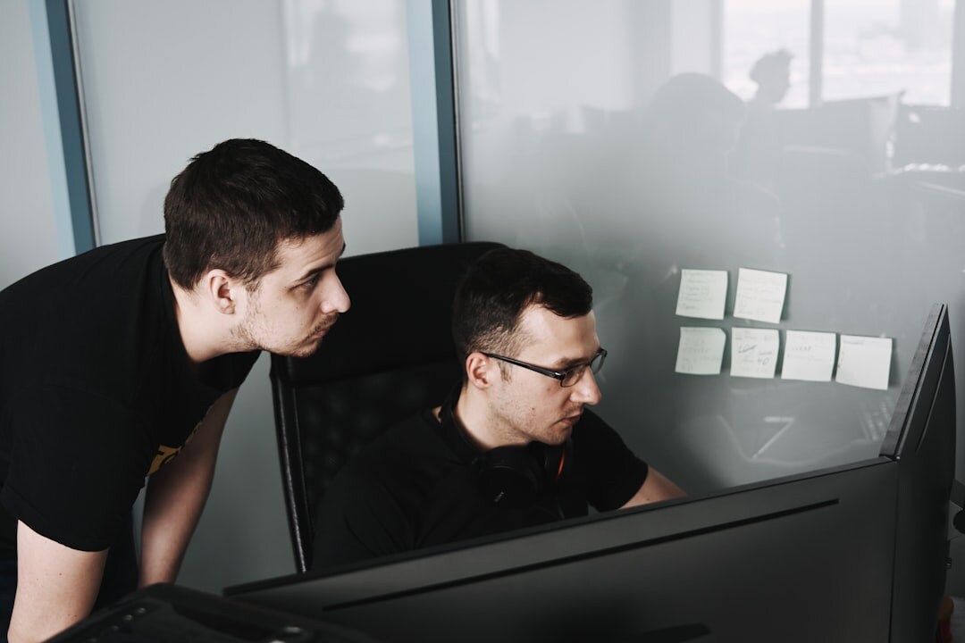 team discussing code