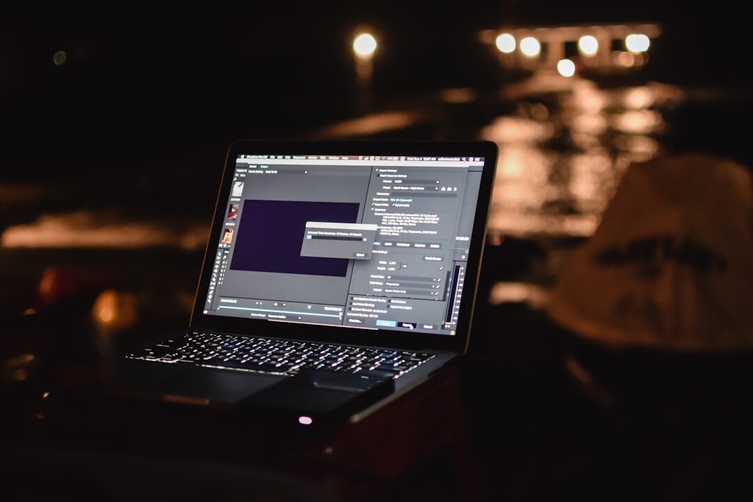 code editor on laptop