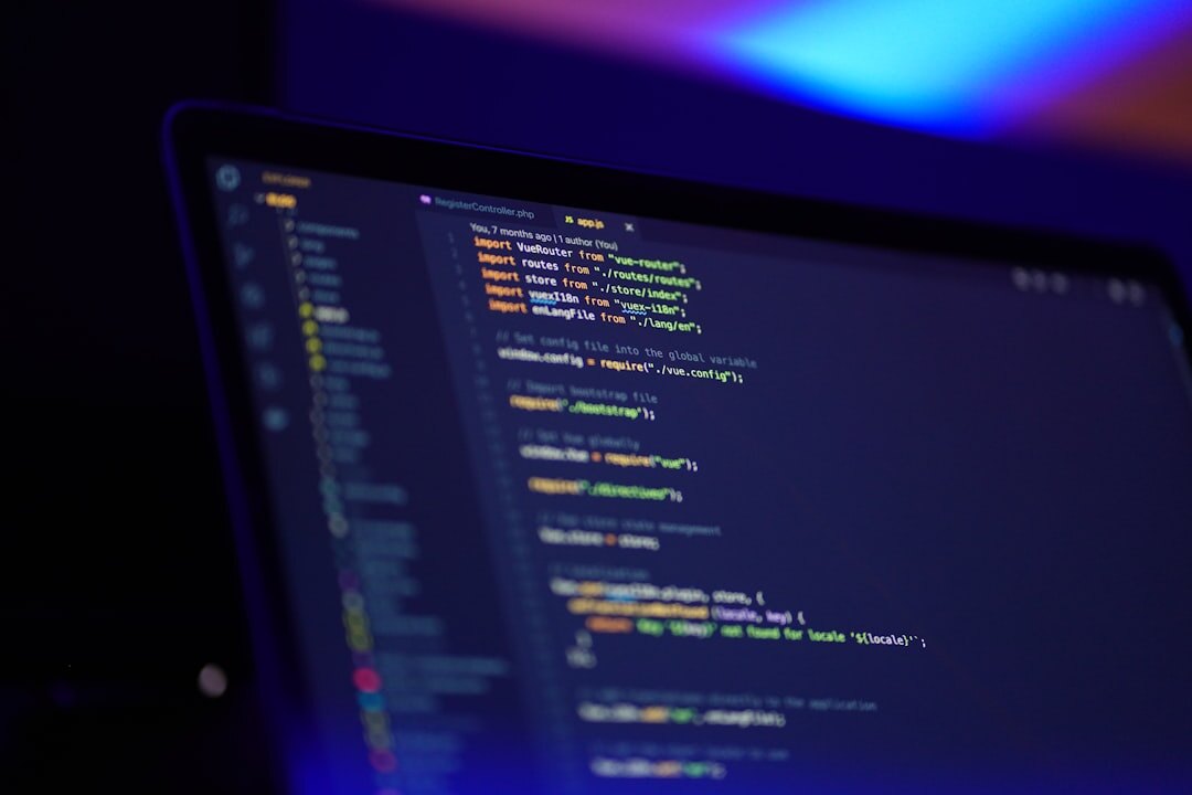 laptop screen with code