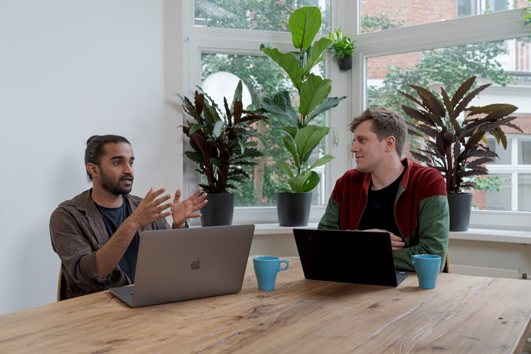 team discussing web trends